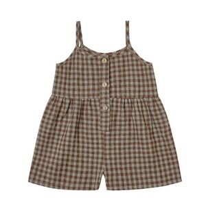 Rylee + Cru Gingham Button Romper 4/5
